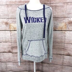 Wicked Broadway Musical Heather Grey With Purple Pullover Hoodie Size S